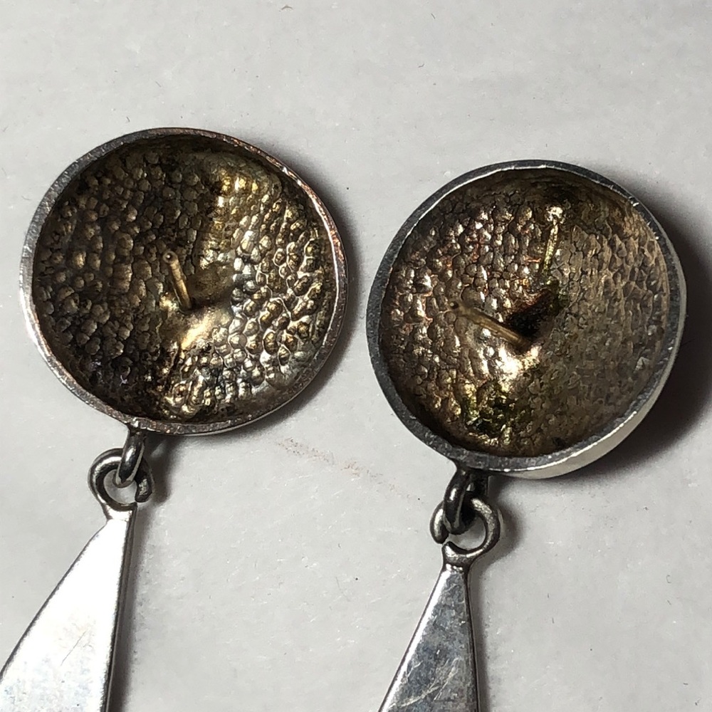 Black And Silver Geometric Statement Earrings - image 4